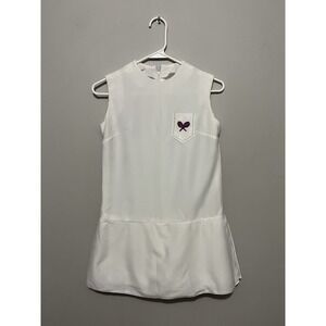 Vintage 1960s 70s Handmade Tennis‎ Romper Dress White Skort Mod Size XS/Small